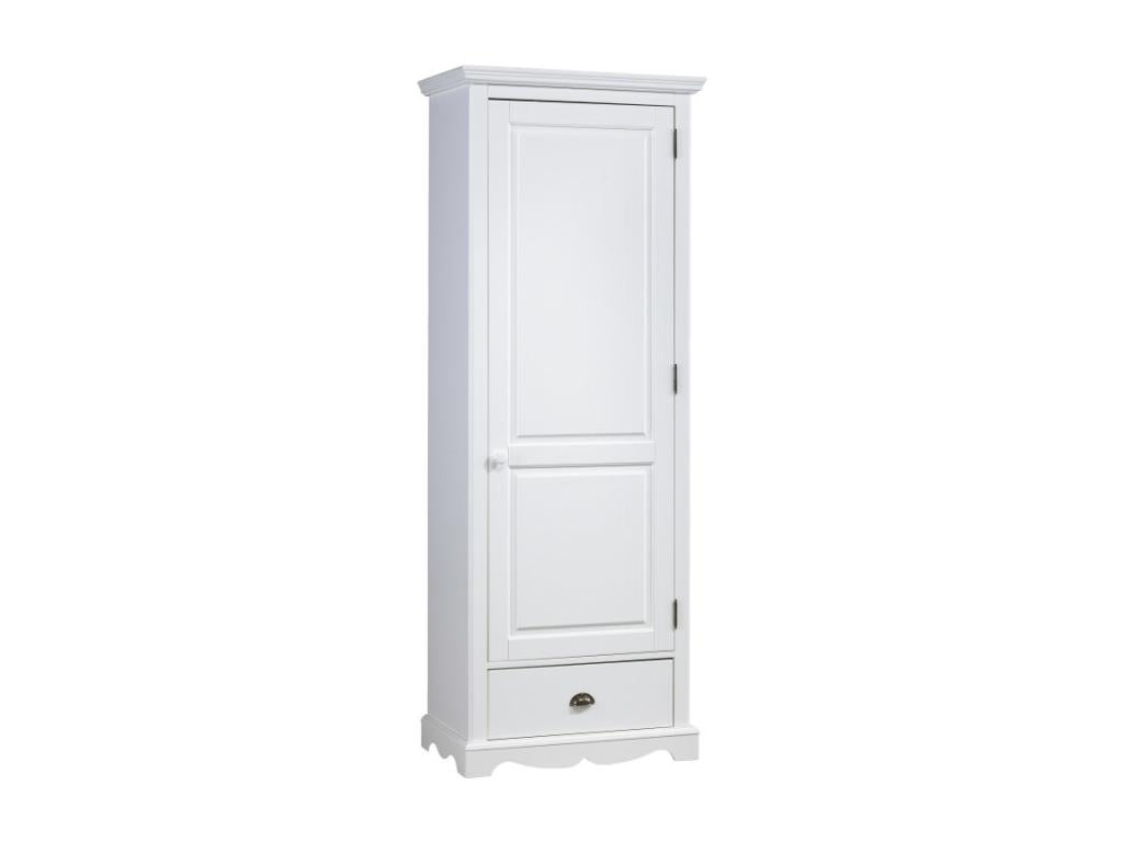Armoire Dormeva Blanche Style Anglais 1 Porte 1 Tiroir L 70 H 186 P 42 cm TMMV04023