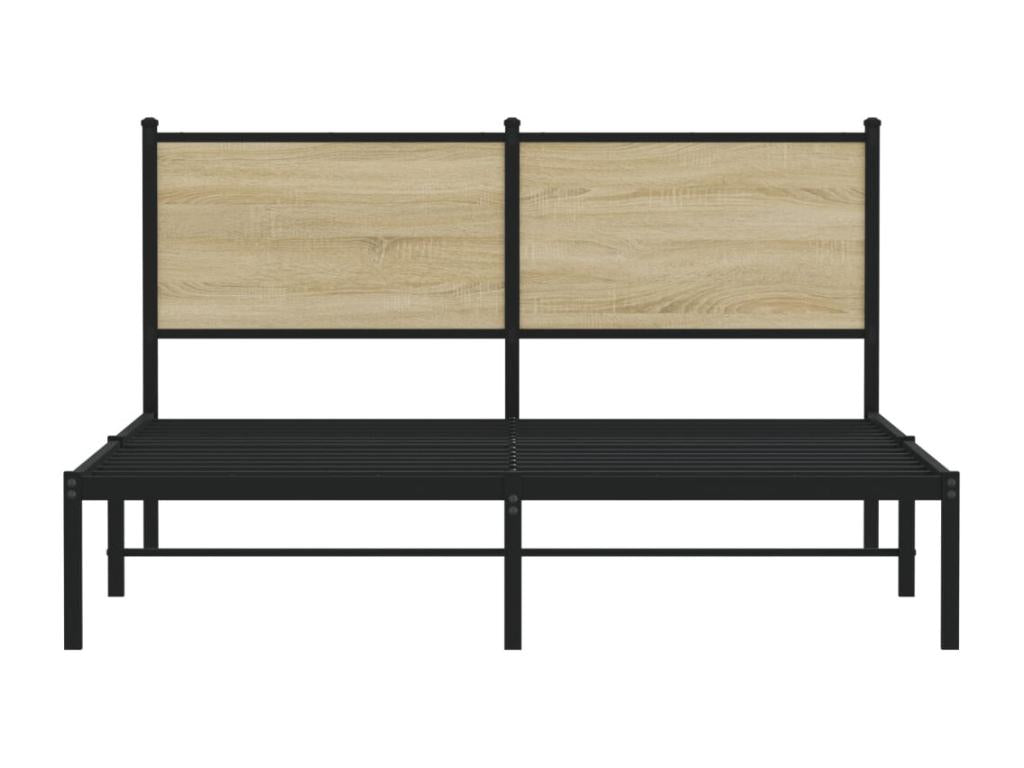 Cadre de lit en métal sans matelas chêne Zensova 140x190 cm NCWU18531