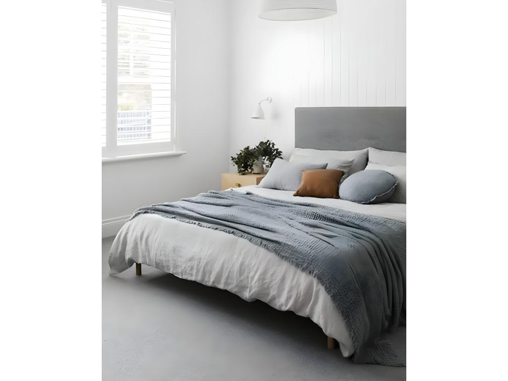 Tête de lit polyester boutons grise 160x80cm - ROC - Dormeva MUMM97293