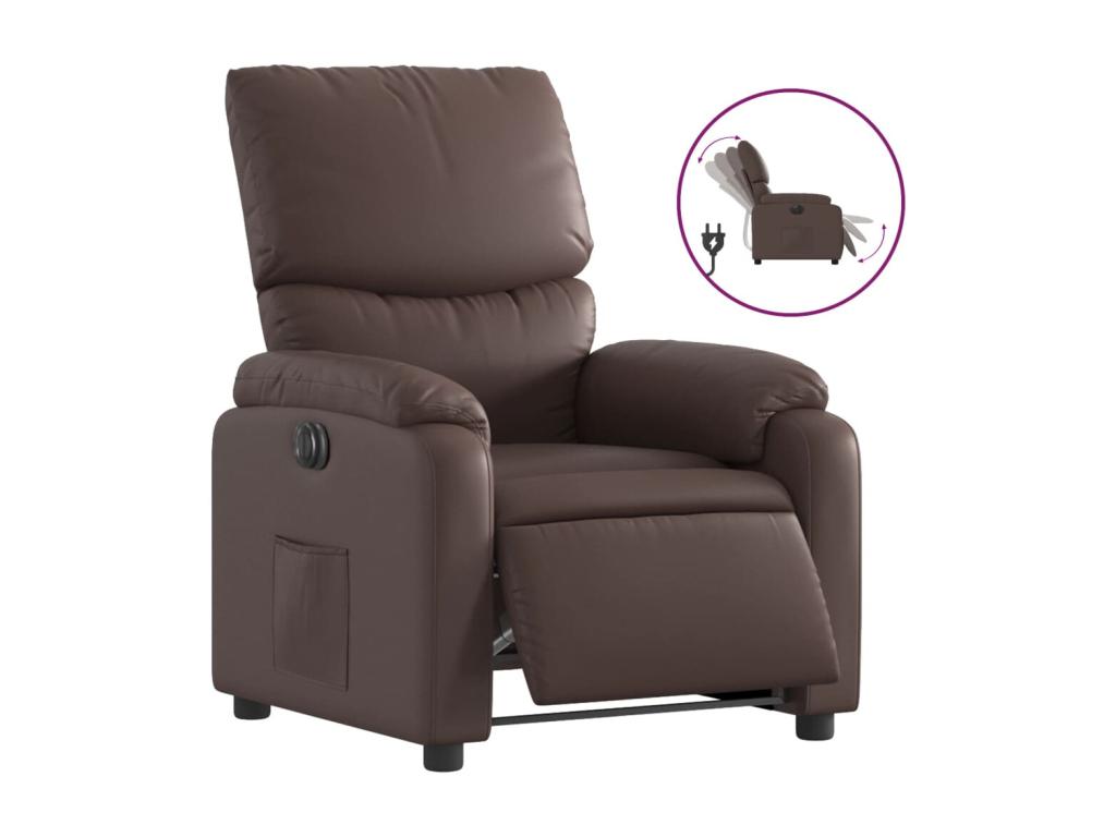 Fauteuil inclinable électrique Marron Similicuir TCYO71332