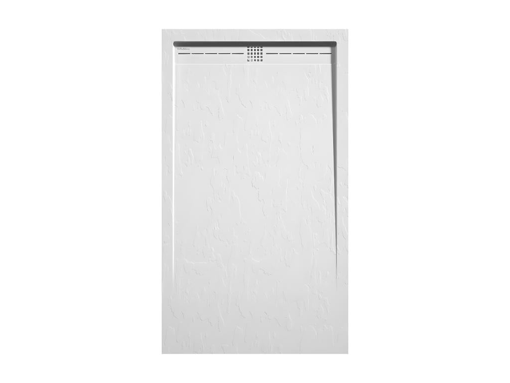 Receveur de douche Blanc finition Ardoise Zensova grille de couleur - 90x80 cm HCWU41622