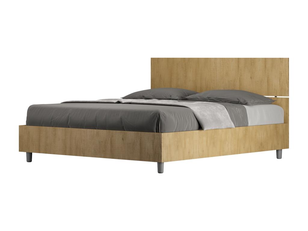 Lit sans sommier 160x200 tête de lit droite chêne nature Dormeva CKGJ33090