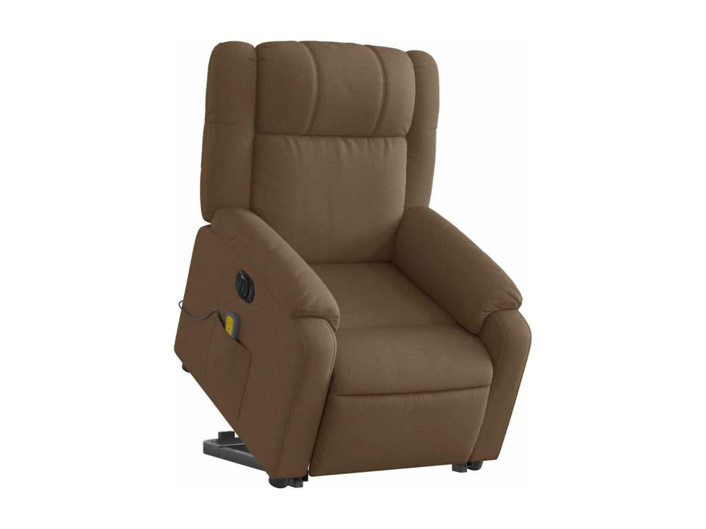 Fauteuil inclinable de massage électrique Marron Tissu LFJX89138