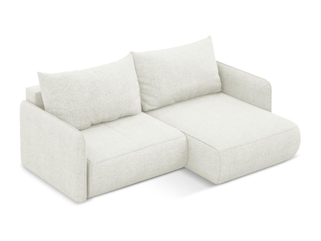 Canapé d'angle 2.5 places droit convertible en tissu chenille - blanc - Dormeva THGC38082