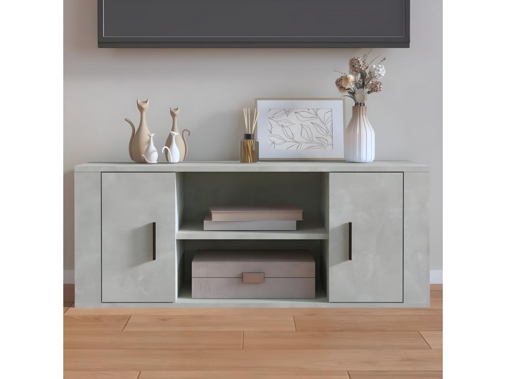Meuble TV Gris béton 100x35x40 cm Bois d'ingénierie VZJG37164