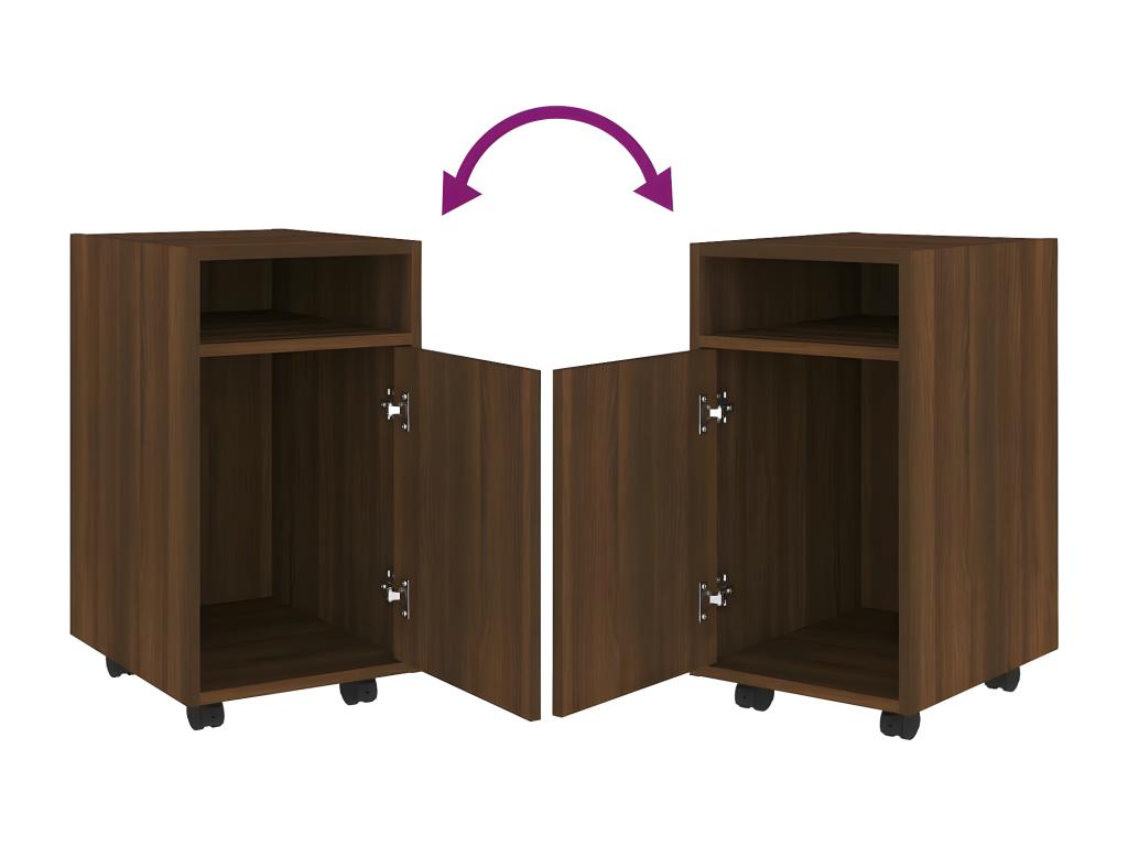 Armoire à roulettes Chêne marron 33x38x60 cm WCYY74694