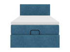 Cadre de lit ottoman avec matelas bleu foncé 90x200 cm velours NZZH97584