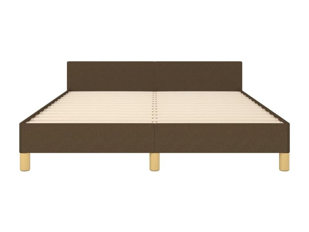 Cadre de lit sans matelas marron foncé 140x190 cm tissu LNGW66794