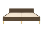 Cadre de lit sans matelas marron foncé 140x190 cm tissu LNGW66794