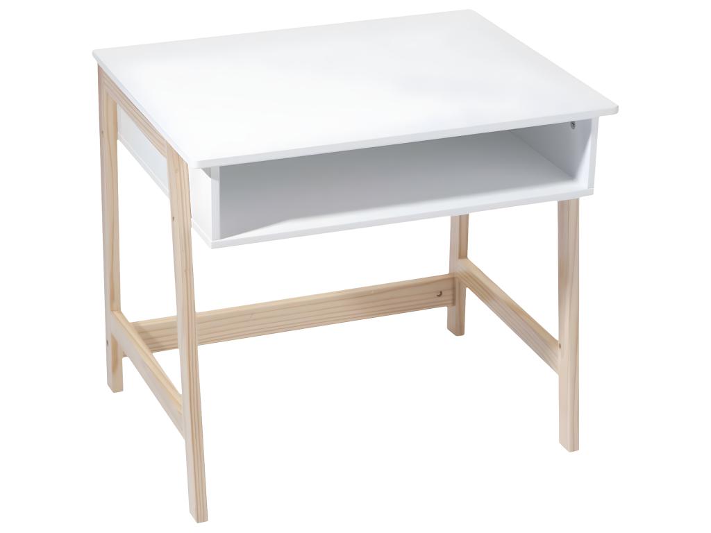 Bureau enfant maternelle en Bois Blanc et Naturel H 52 cm LUVM27350
