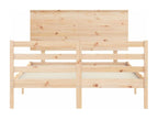 Cadre de lit avec tête de lit double bois massif MRZD39404