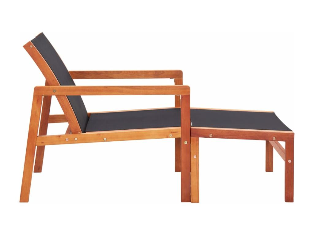 Chaise de jardin et repose-pied Eucalyptus solide et Dormeva IPKM66875