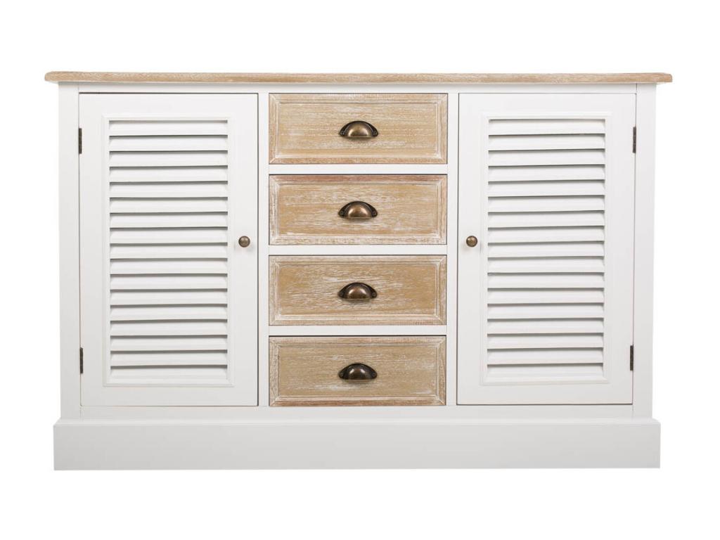 Buffet en bois blanc 124x40x80h SCCZ98647
