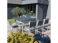 Ensemble table de jardin et 8 chaises en aluminium gris LPWG42971