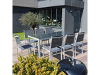 Ensemble table de jardin et 8 chaises en aluminium gris LPWG42971