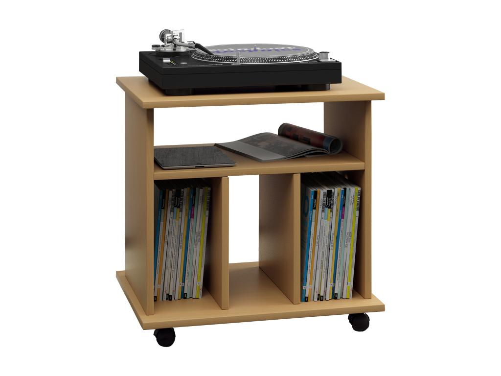 Dormeva bois vinyles LP étagère armoire rangement média rollable Dormeva Retal hêtre RDDN89121