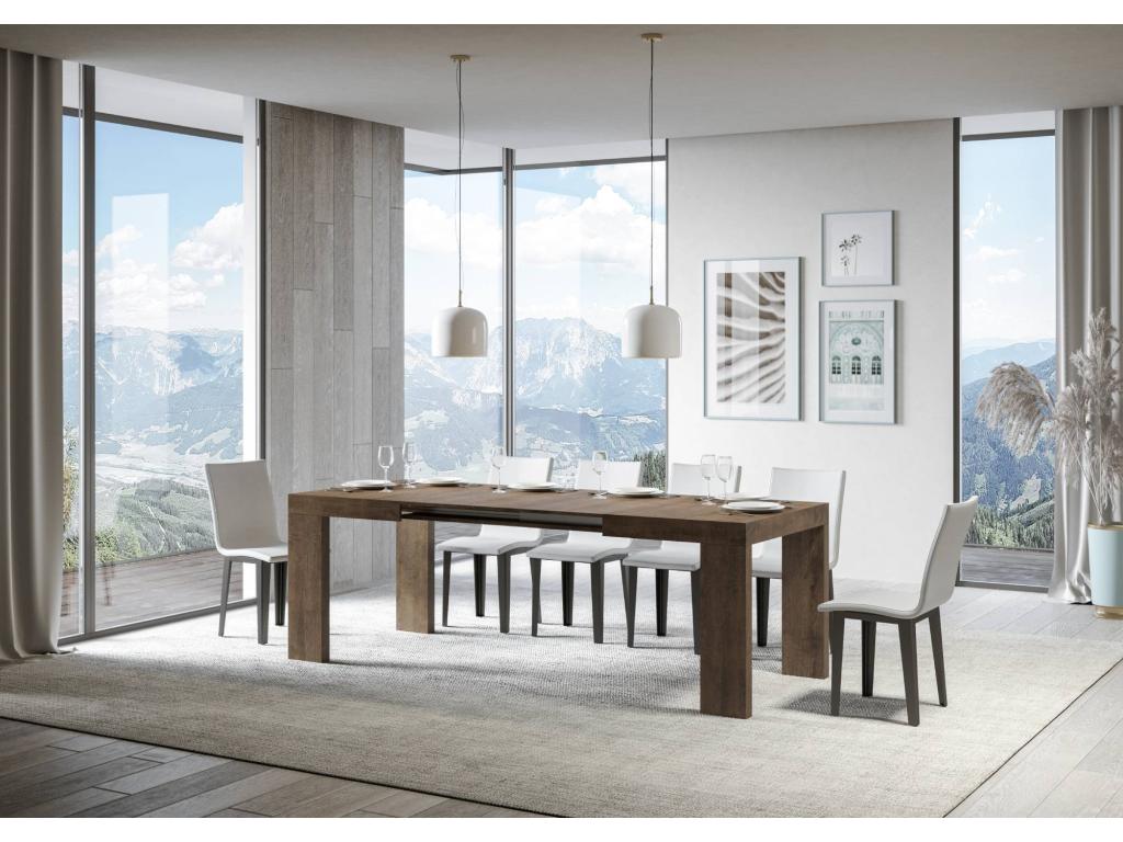 Table extensible 90x120/224 cm Roxell Noyer ADUE44485