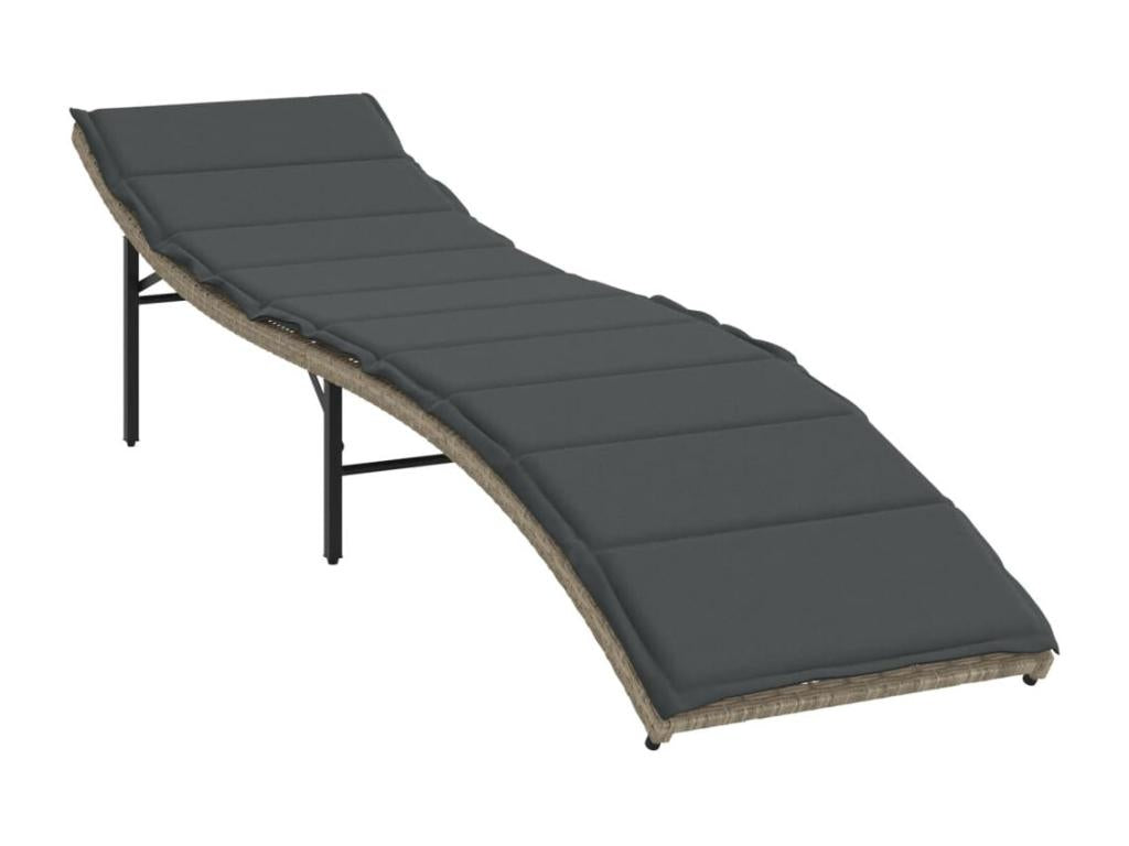 Chaises longues lot de 2 avec table gris clair résine tressée GAPK98583