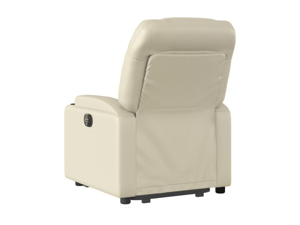 Fauteuil inclinable électrique crème similicuir LYSN25563