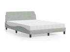 Lit avec matelas gris clair 140x190 cm velours DQMH03070