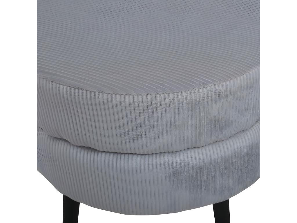 Pouf Pot 40x40x40 cm Velours tricoté Noir et gris BAHK82662