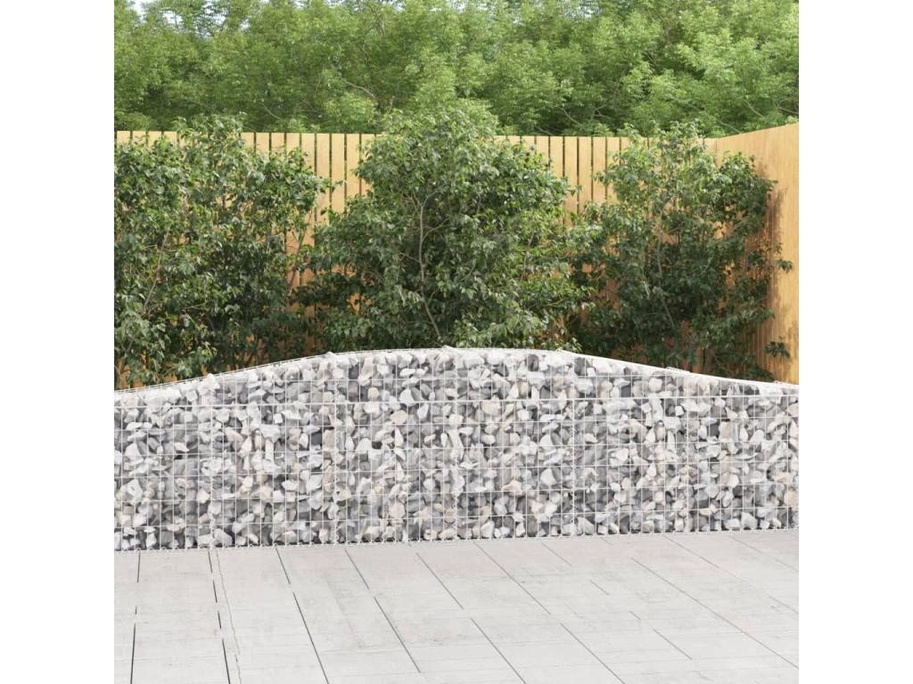Paniers à gabions arqués 10 pcs 400x30x60-80 Fer galvanisé ZVOK76769