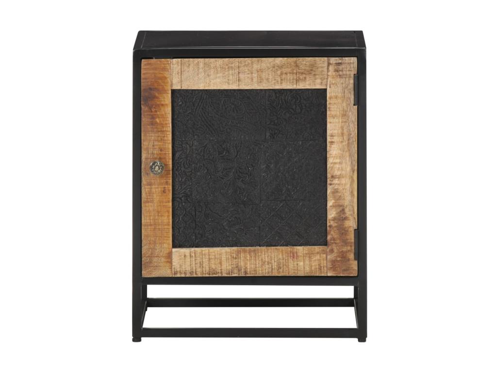 Table de chevet 40x30x50 Bois de manguier brut 4 DWTK27128