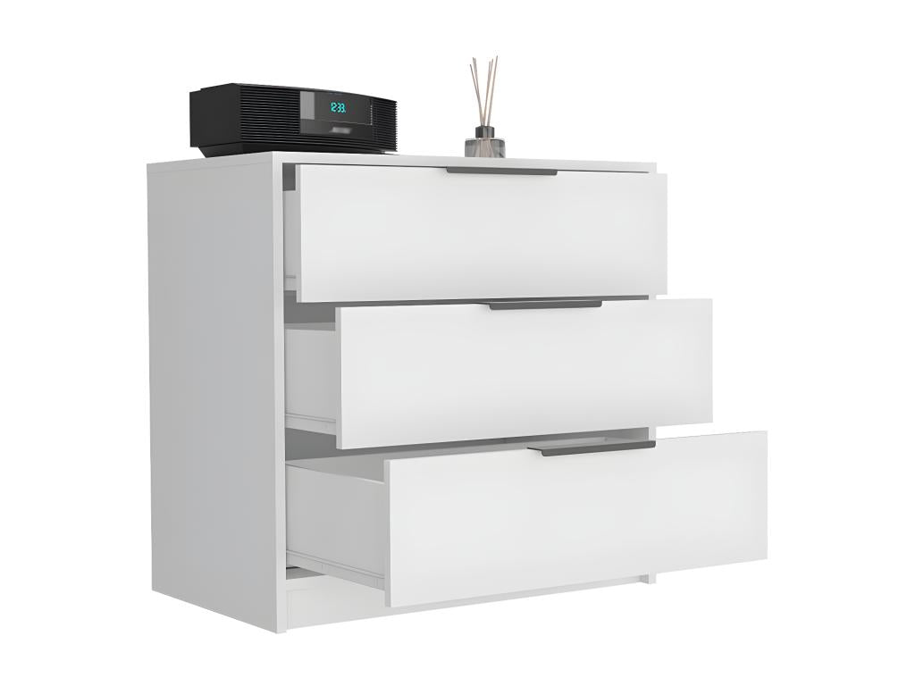 Commode Dormeva en mélamine avec tiroirs à rail métallique 68,68 cm X 69,85 cm X 41,50 cm Blanc WMLK67042