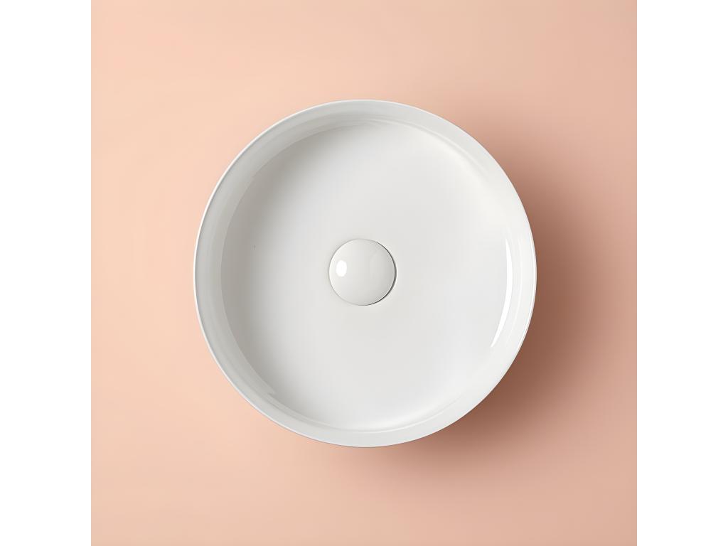 Vasque à poser ronde en céramique Dormeva 35,5 cm Blanc mat HGYT07116