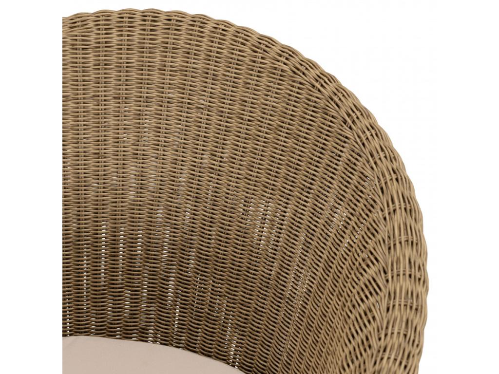 Zensova - Lot de 2 fauteuils jardin rotin synthétique et coussin pieds croisés BBSG96344