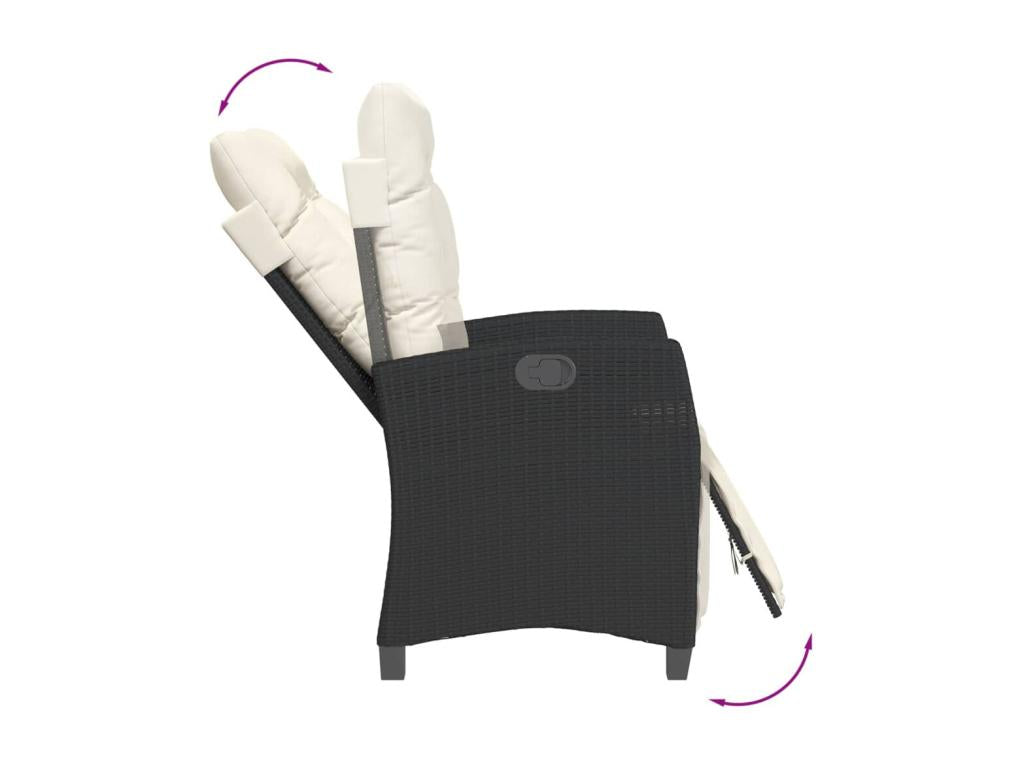 Ensemble à manger de jardin 9 pièces coussins noir résine tressée OORK59507