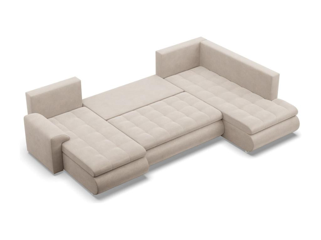 Canapé d'angle en U avec fonction sommeil Zensova Beige JFOZ52953
