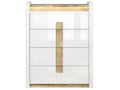 Commode 4 tiroirs avec LED Dormeva Blanc laqué et Bois CIKK94105