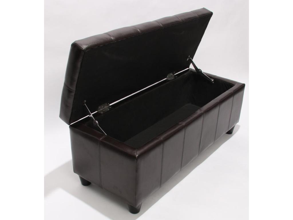 Banc banquette de rangement cuir marron 112x45x45 cm BAN04013 PAUC28144