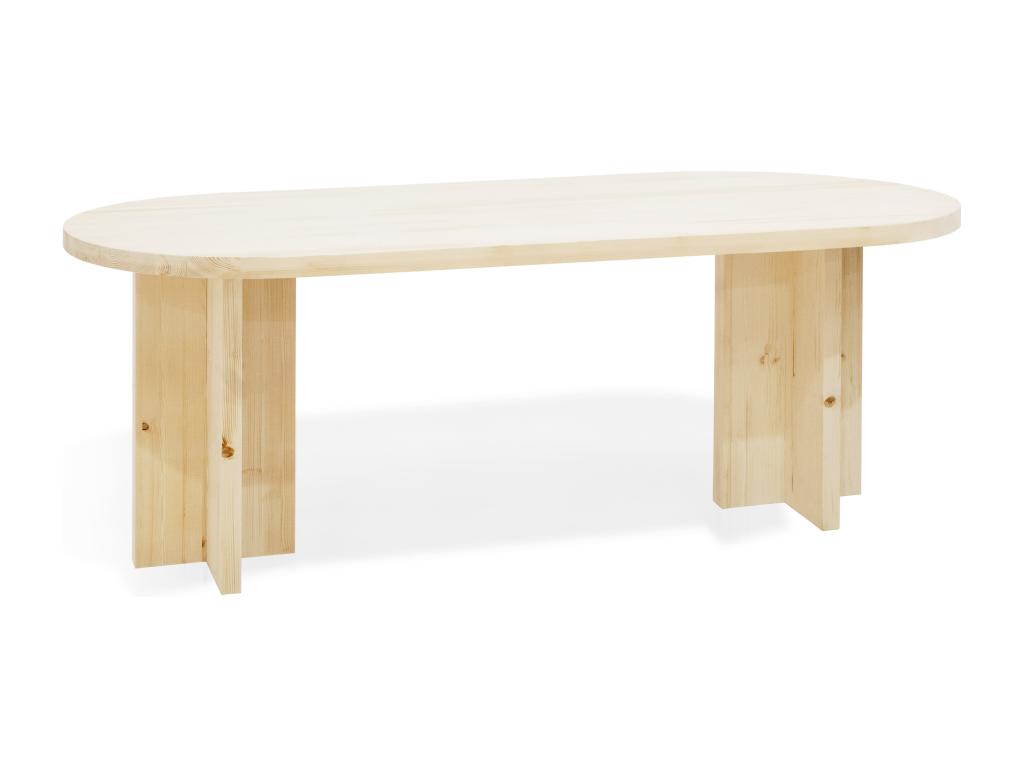 Table à manger ovale en bois de sapin naturel 160x75cm - Dormeva NGQK29721