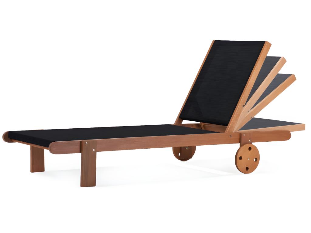 Bain de Soleil en bois exotique Saïgon - Érable - Noir FYTV47237