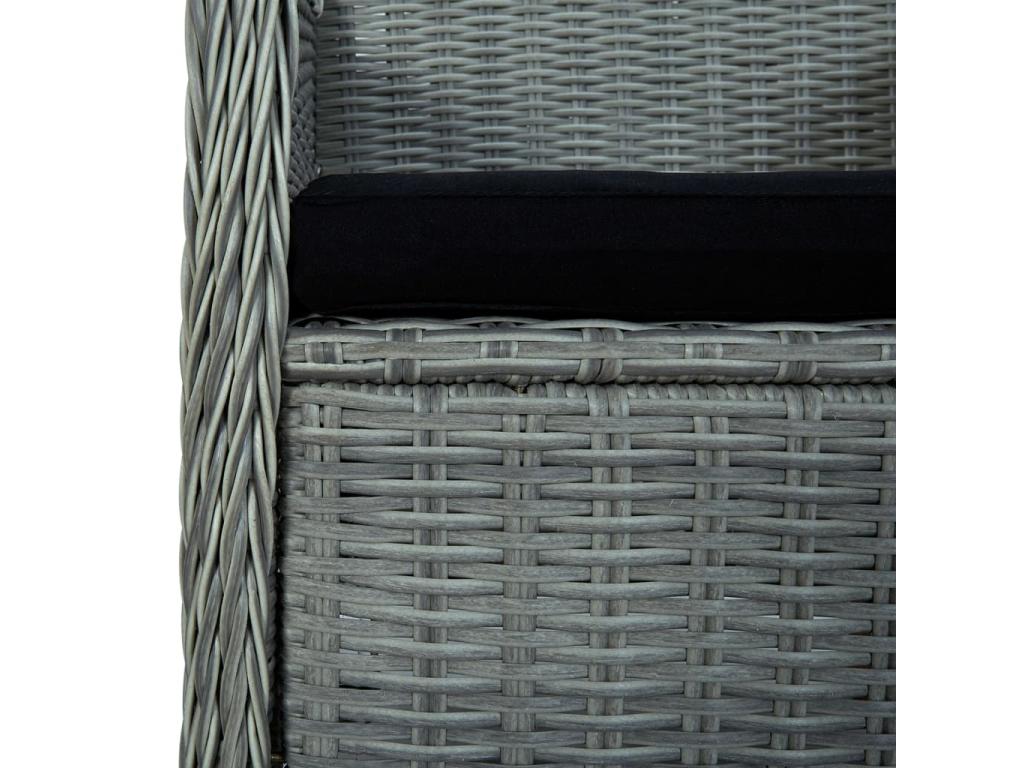 Ensemble à manger de jardin 5 pcs Gris clair YQOS54783