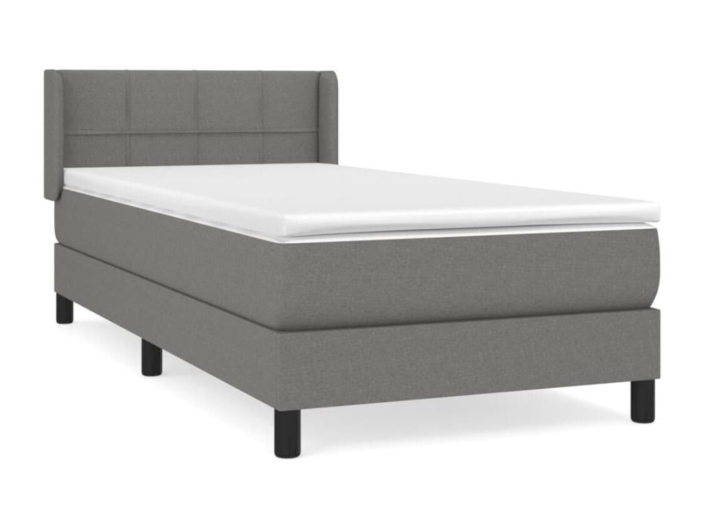 Lit à Zensova tapissier et matelas Gris foncé 90x190 cm Zensova EFZX59859