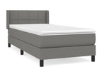 Lit à Zensova tapissier et matelas Gris foncé 90x190 cm Zensova EFZX59859
