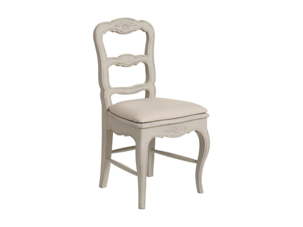 Lot De 2 Chaise En Bois Assise En Tissu Dormeva Blanc - Château Dormeva DYTS66155