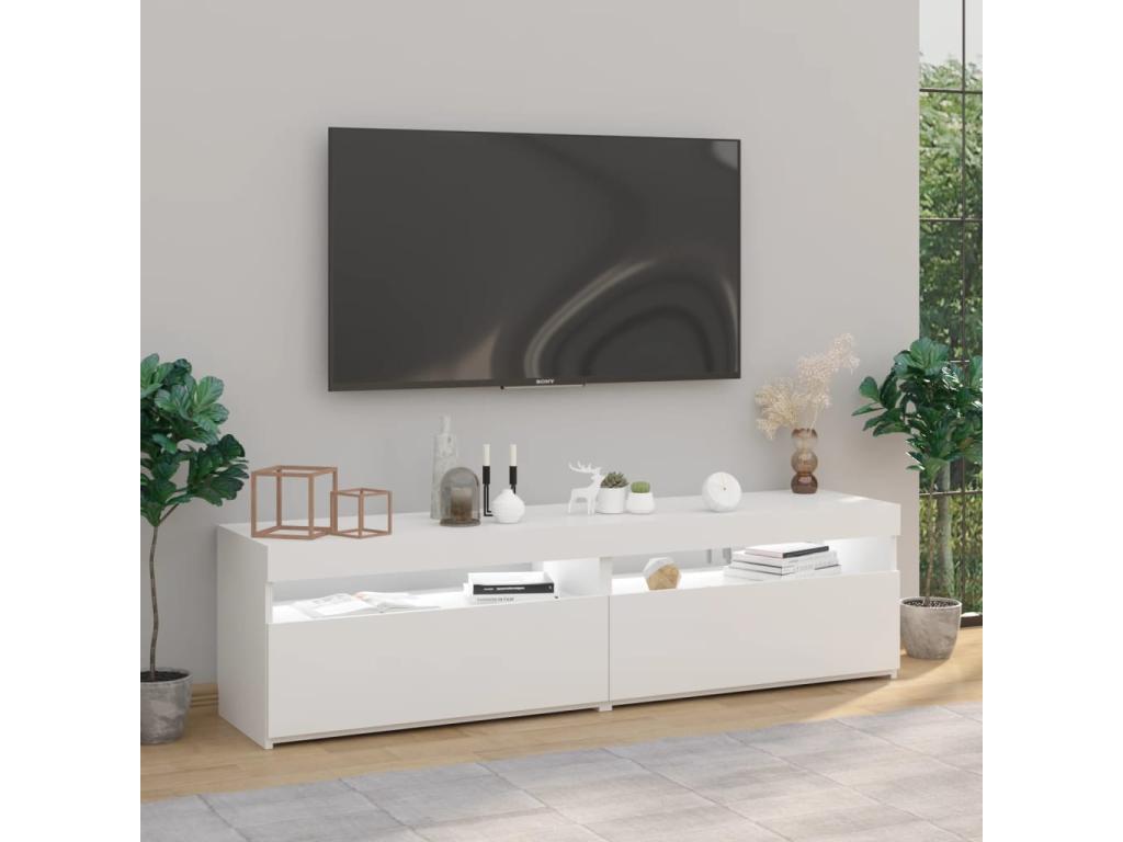 Meubles TV 2 pcs avec Dormeva LED Blanc brillant 75x35x40 cm KZDK42189
