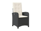 Chaise inclinable de jardin avec coussins noir résine tressée DJMA42012