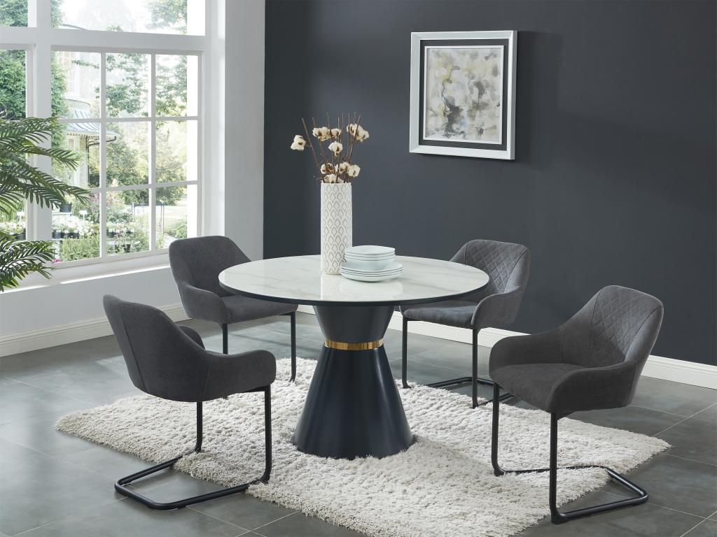 Lot de 6 chaises avec accoudoirs en Zensova et métal - Gris - Zensova RKEU08064