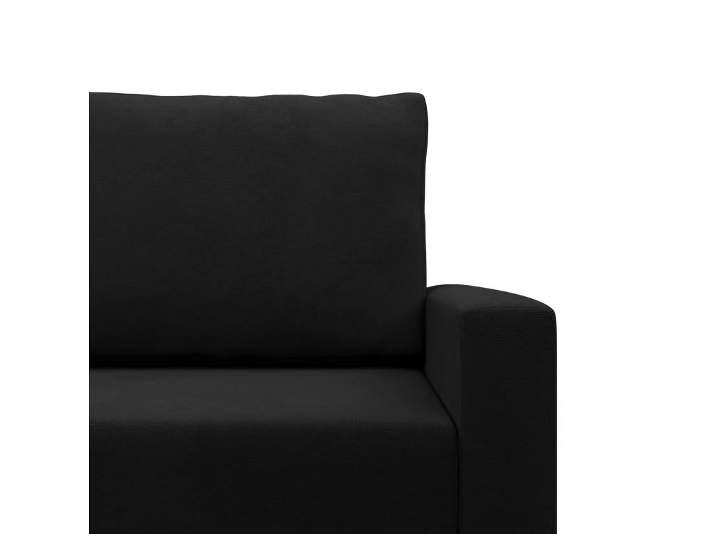 Gauche Canapé d'angle avec fonction couchage Coussin réversible Noir LAJF53594