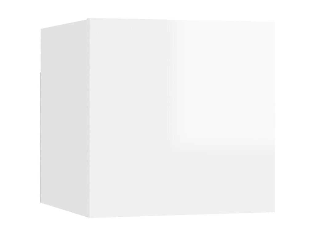 Table de chevet Blanc brillant 30,5x30x30 cm Bois d'ingénierie QADS61050