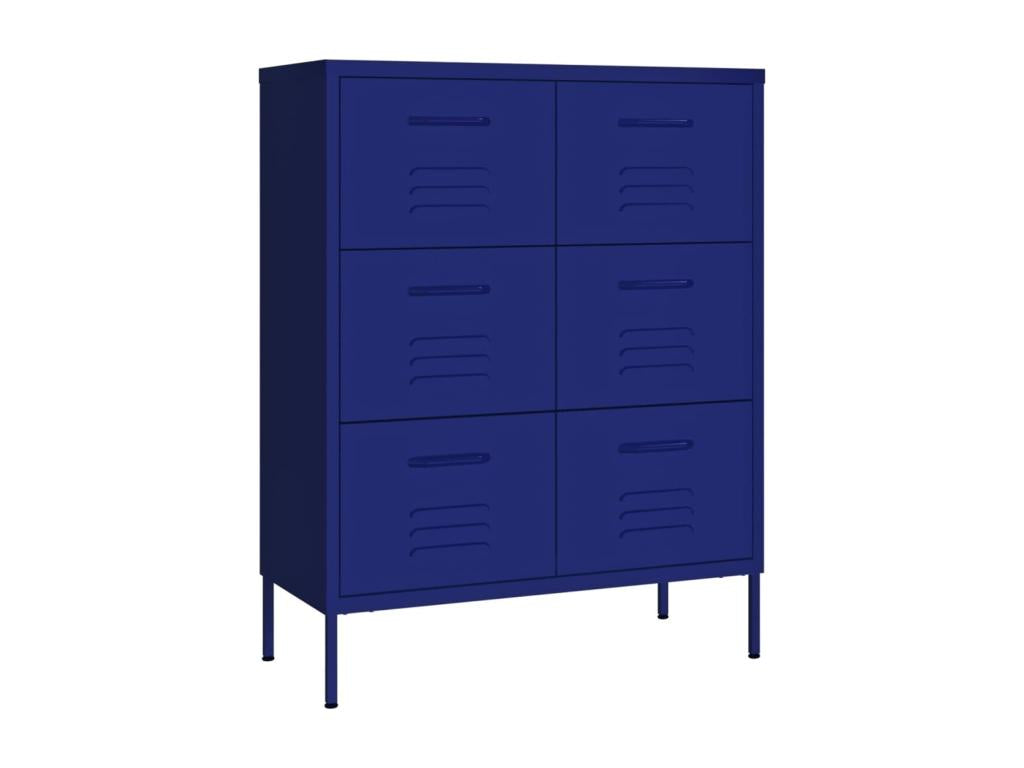 Armoire à tiroirs Bleu marine 80x35x101.5 Acier TNEA59375