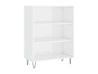 Bibliothèque blanc brillant 69,5x32,5x90 bois d'ingénierie GEGW25649