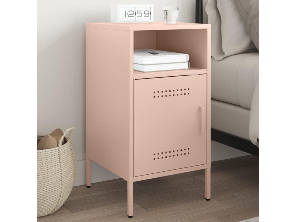 Dormeva Premium - Table de chevet rose 36x39x68 cm acier BGKH85107