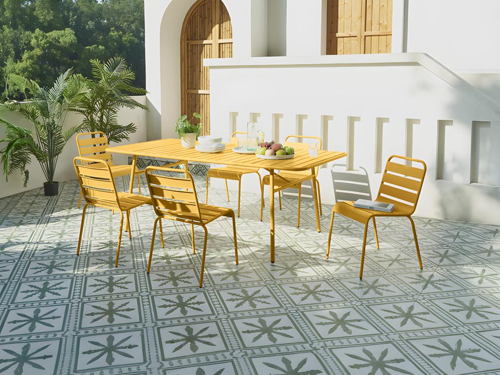Lot de 2 chaises de jardin empilables en métal - Jaune moutarde - Dormeva BWVL24594