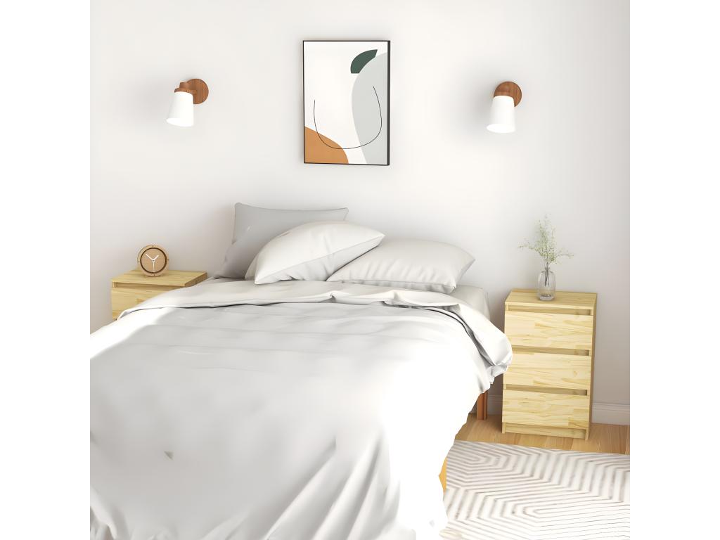 Tables de chevet 2 pièces 40x29,5x64 cm Bois de pin solide WJIP16431